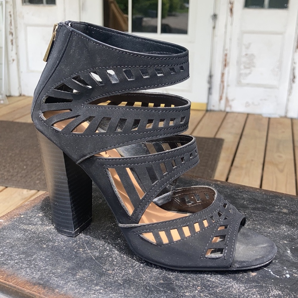 Rouge by Helium Black  heels Sandals ankle 8